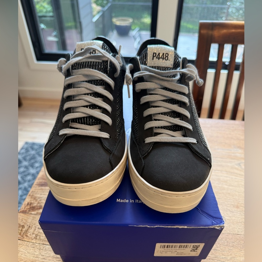 **NEVER WORN** P448 Black and White Casual Sneakers